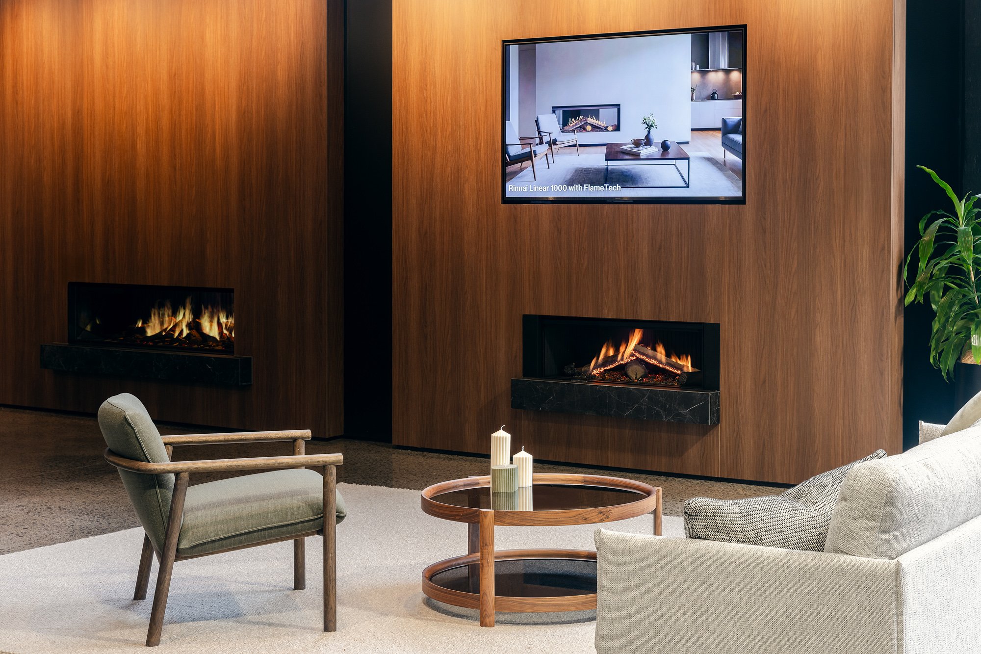 Living Room Vignette in Rinnai Showroom at Residium Design + Building Centre